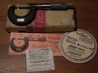 Vintage Lufkin 1941 0 - 1 " Micrometer In Factory Box Plus Extra