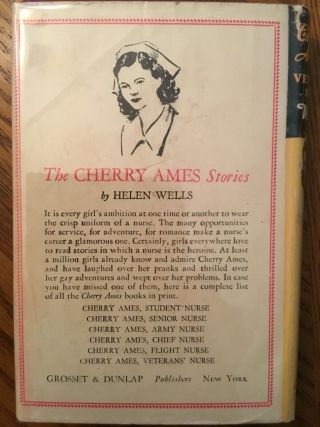 VG 1946 Hardcover DJ First Edition 6 Cherry Ames Veterans Nurse by Helen Wells 2
