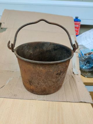 Vintage Iron Glue Melting Smelting Pot Blacksmiths Rare Small