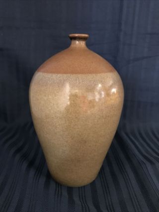 Vintage Studio Art Pottery Modern Hand Thrown Vase Weed Pot 7 " Signed