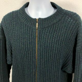 Vintage Woolrich Mens Wool Handframed Full Zip Heavy Knit Sweater Jacket Large