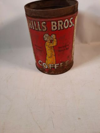 Vintage 1922 Hills Bros Red Can Brand Coffee Can Tin 2lbs