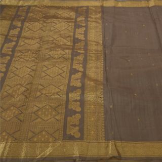 Sanskriti Vintage Purple Saree 100 Pure Silk Woven Fabric Premium Sari Craft