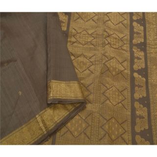 Sanskriti Vintage Purple Saree 100 Pure Silk Woven Fabric Premium Sari Craft 2