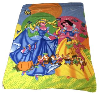 Vintage Rare Discontinued Euc Disney Princess Paul Stuart Fleece Blanket 83x61