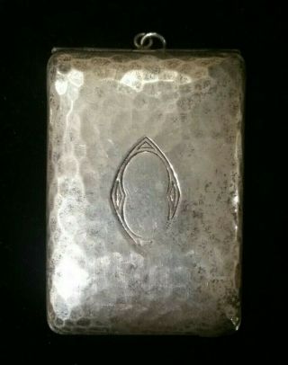 Silver Plated Vintage Dance Card Holder Hinged Top Pendant Chatelaine Charm