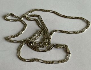 Vintage 925 Italian Silver Figaro Link Chain Necklace 18 Inch Ladies Men’s