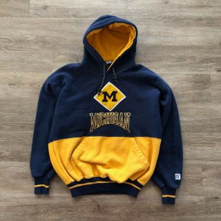 Vintage University Of Michigan Sweatshirt Mens Xl The Game 90s Hooded