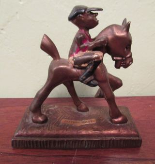 Vintage Cast Metal Bronze Horse And Jockey Figurine Trophy - Pittsburgh Pa