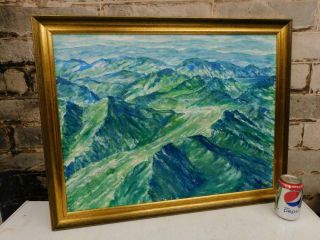 Vintage Old Painting Oil Mountains Landscape Signed D G Burton