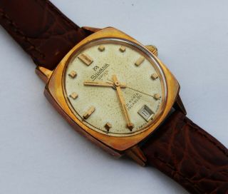 Vintage Gents Swiss Made Gold Plated Silvana 21 Jewels Eta 2600 Watch c1960s 2