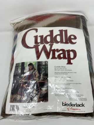 Vtg Biederlack America Cuddle Wrap Mesa Grande Southwest Tribal Snap Zip Blanket
