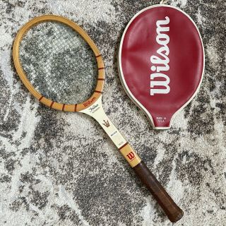 Vintage Wilson Jack Kramer Autograph Wood Fibre Tennis Racquet Racket W/ Cover