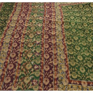 Sanskriti Vintage Green Sarees 100 Pure Silk Woven Craft Fabric Premium Sari