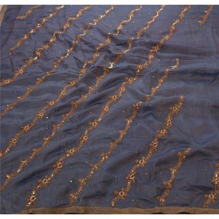 Sanskriti Vintage Saree Silk Blend Hand Beaded Woven Craft Fabric Cultural Premi