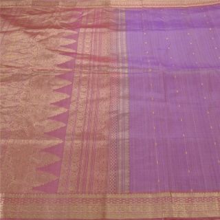Sanskriti Vintage Pink Sarees Pure Organza Silk Woven Fabric Premium Sari