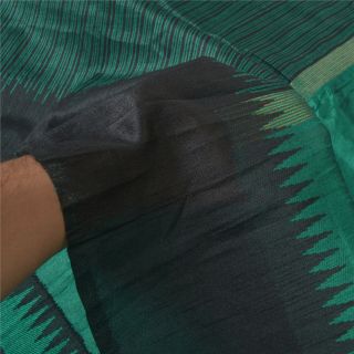 Sanskriti Vintage Green Indian Sari Art Silk Woven Sarees Premium Craft Fabric