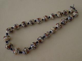 Vintage Italian Murano Glass Wedding Cake Bead Necklace