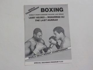 Muhammad Ali Vs Larry Holmes Boxing Program Cassius Clay Fight Nr