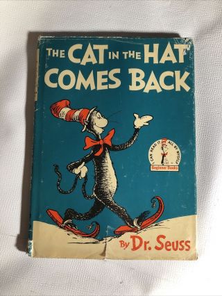 Dr.  Seuss Vintage 1958 Cat Came Back Dust Jacket Dj Author Of If I Ran The Zoo