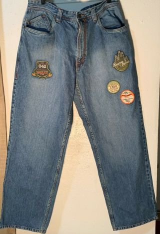 Vtg 90s 00s Enyce Denim Jeans 36 X 32 (36 Tag) Tribal Print Hip Hop P.  Diddy