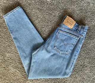 Vintage Levi’s 80s 90s Pale Blue Slouch Mom Tapered Relax Grunge Jeans 12 W32