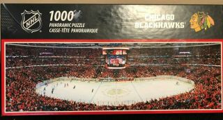 Chicago Blackhawks Stadium Panoramic Jigsaw Puzzle Nhl 1000 Pc (complete)