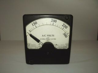 Vintage General Electric Ac Volt Meter Gauge Model 8ad6vbd15 Type Ad - 6
