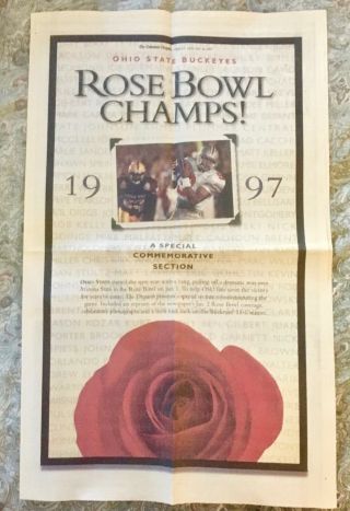 1997 Ohio State Buckeyes Football Rose Bowl Columbus Dispatch