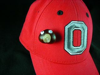 The Ohio State " Brutus " Real " Buckeye " Hat/ Lapel Pin - Fun/ Pin Only