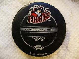 Ahl Portland Pirates Andrews League Logo Official Game Hockey Puck Collect Pucks