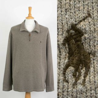 Mens Vintage Polo Ralph Lauren 1/4 Zip Sweatshirt Sweater Casual Preppy 2xl Xxl