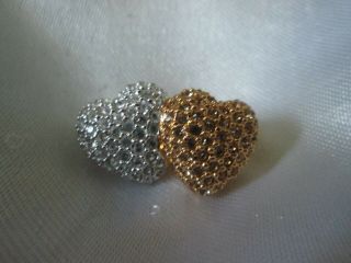 Vintage Signed Swarovski Swan Sparkly Crystal Glass Love Hearts Brooch Pin Gift 2