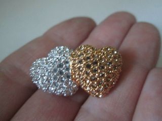 Vintage Signed Swarovski Swan Sparkly Crystal Glass Love Hearts Brooch Pin Gift 3