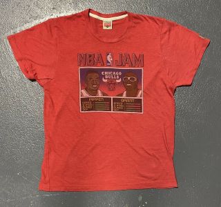 Chicago Bulls Homage T Shirt Sz M Pre - Owned Scotty Pippen Horace Grant Nba Jam