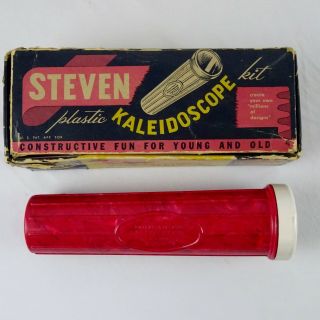 Vintage Steven Plastic Kaleidoscope Kit W Box & A Magic Marble
