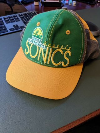 Vintage Seattle Supersonics Snapback Hat - - Unique Numbered 125 Of 2000