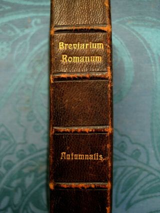 Breviarium Romanum Pars Autumnalis 1908 Ganzleder DÜnndruck Christentum Religion
