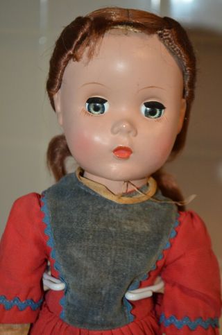 14” Vintage Madame Alexander Maggie Hard Plastic Doll 1950 