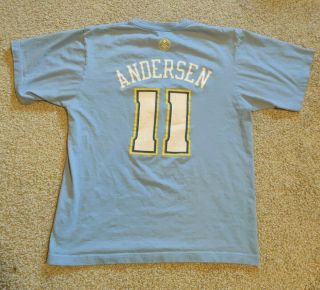 Nba Vintage Denver Nuggets Chris “birdman” Andersen Mens T - Shirt Blue Size M
