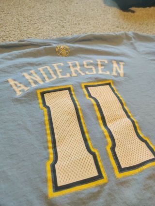 NBA Vintage Denver Nuggets Chris “Birdman” Andersen Mens T - shirt Blue Size M 3