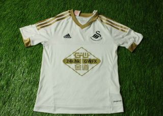 Swansea City Wales 2015/2016 Football Shirt Jersey Home Adidas Young M