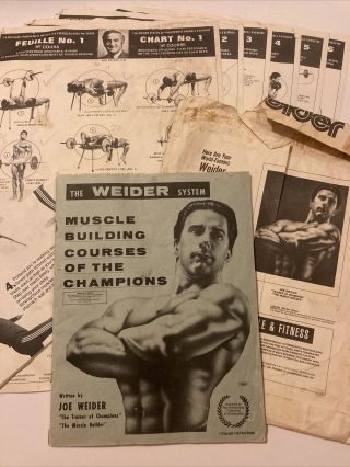 Muscle Building Courses Of The Champions Vintage Weider System 6 Charts Book Bd2