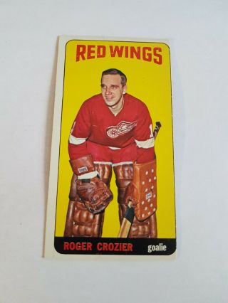 1964 - 65 Topps Tall Boys Roger Crozier Rookie Card 47 Ex Vintage Hockey Card