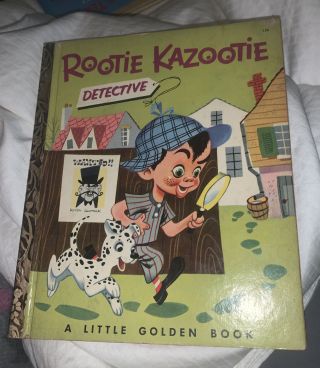 1953 First Edition Little Golden Book Rootie Kazootie Detective “a”