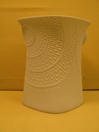 Vintage Kaiser White Bisque Porcelain Vase Germany Numbered 602 Signed M.  Frey