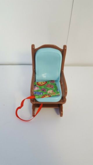 Vintage Fisher Price Dollhouse Rocking Chair Attached Book Cute Rare