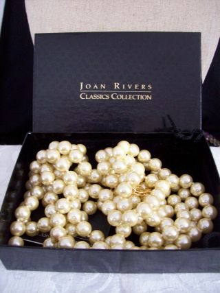 Vintage Joan Rivers Opera Length 72 " Pearl Necklace - Box -
