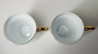 Vintage Adeline Porcellana Fine Teacup & Saucer Set White with Gold Trim Italy 3