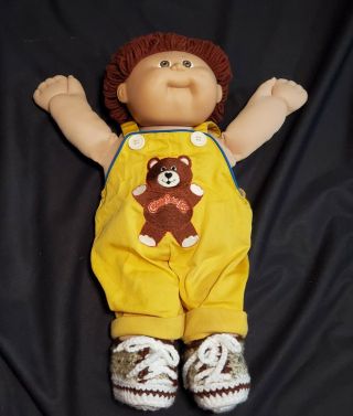 Vintage 1978,  1983 Coleco Cabbage Patch Kids Doll Brown Hair Brown Eye Boy 16 " Gc